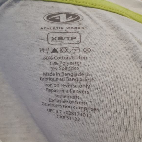 ATHLETIC WORK white, pink, orange, green, blue tee - Picture 4 of 4